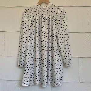 Nasty Gal - White Dress with Black Polka Dots - 6